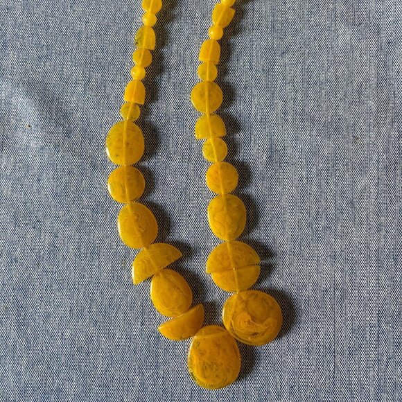 Pull & Bear Boho Beaded Necklace Chunky Yellow Gold - Picture 1 of 3